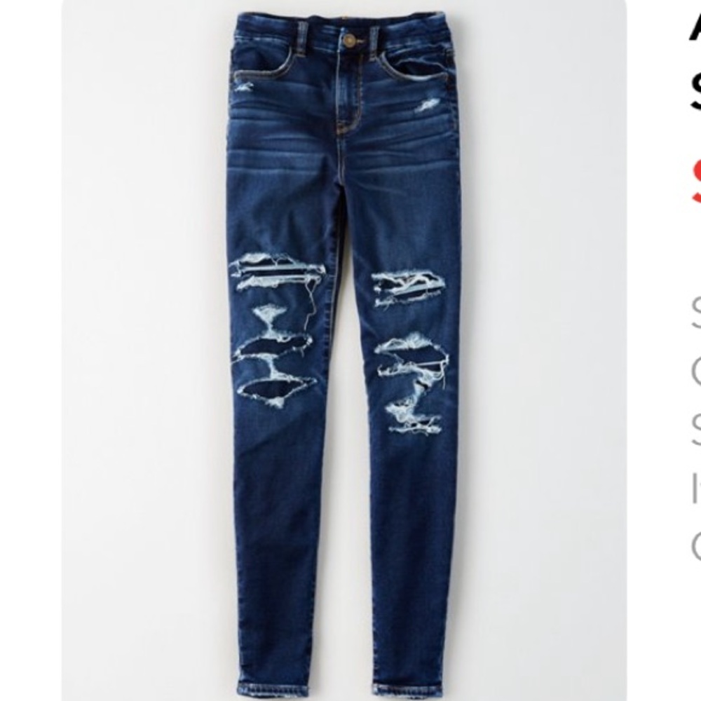 American Eagle curvy hi-rise jegging distressed size 6